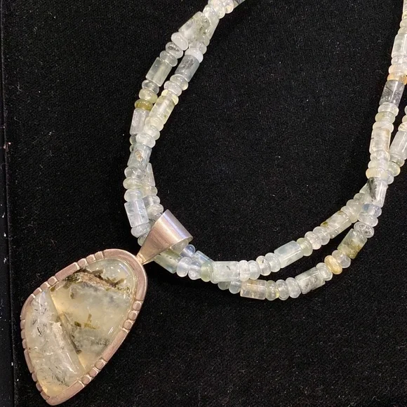 Sterling Green Quartz Necklace